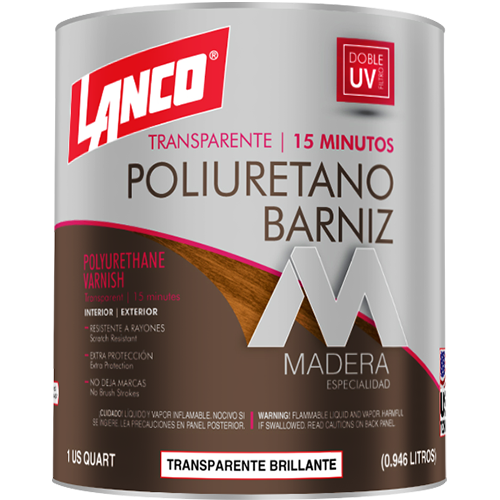 BARNIZ TRANSPARENTE POLIURETANO FAST DRY 15 MIN